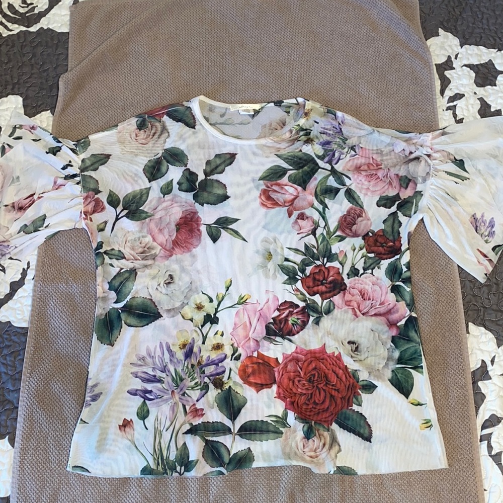 See through floral shirt